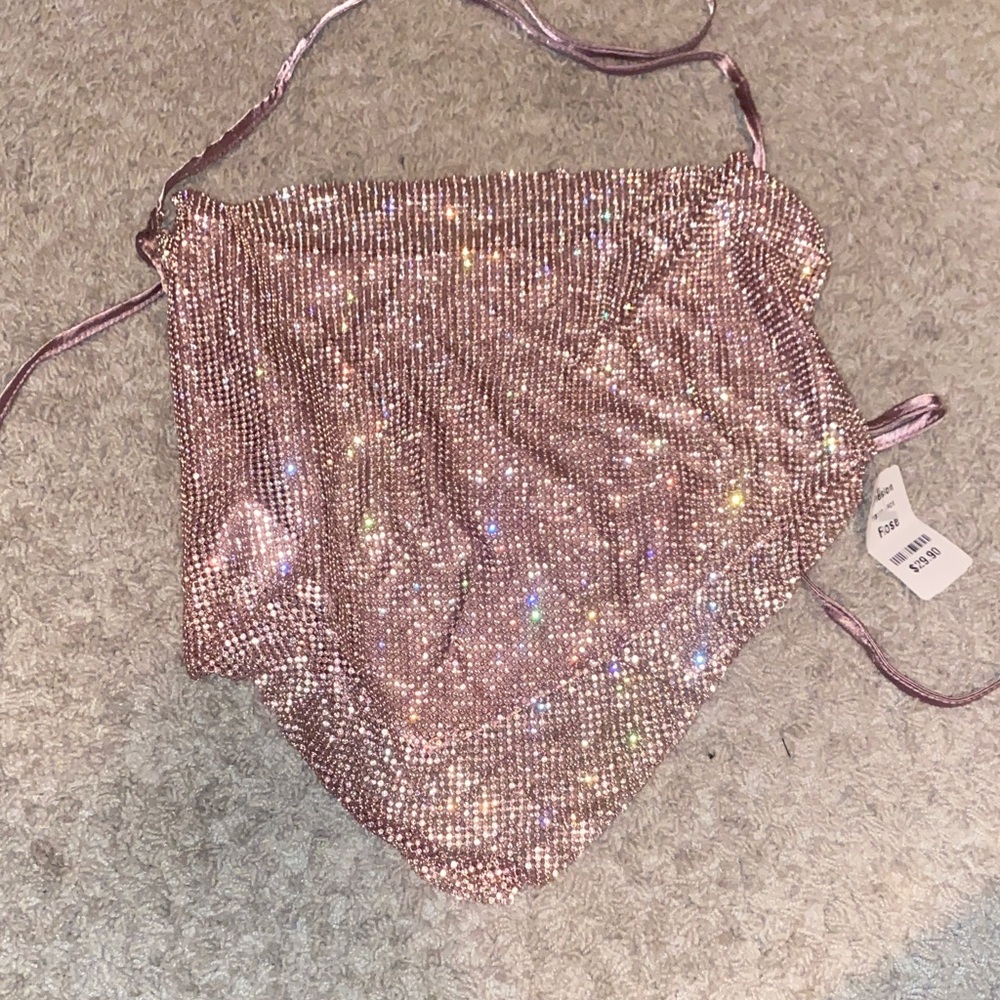 Pink shiny clubbing top for going out with the girls 🖤🍸🎰